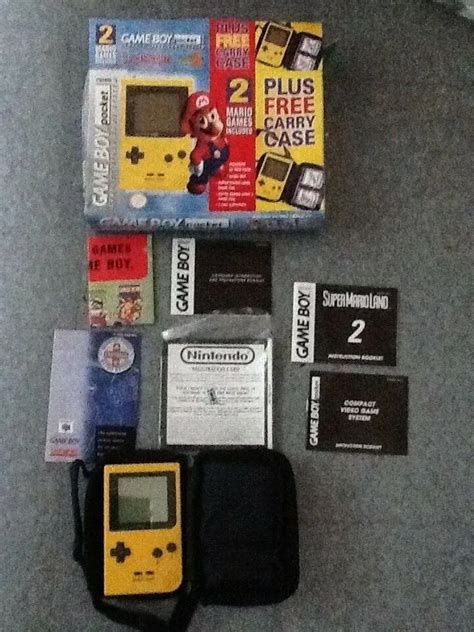 Nintendo Game Boy Pocket 2 Mario Games Carry Case Console Bundle