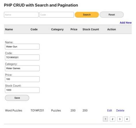 PHP CRUD With Search And Pagination Using JQuery AJAX Phppot