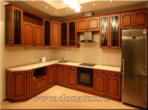 (330) Кухня МДФ, цвет Вишня темная + патина, фасад "Неаполь" :: Донатор