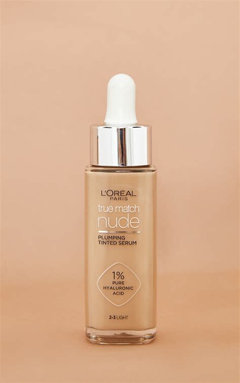 L Oreal Paris True Match Nude Plumping Tinted Serum Hyaluronic Acid Shade Light Beauty