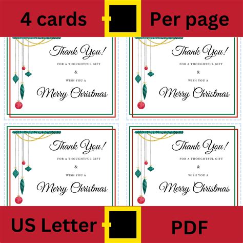 Printable Christmas Thank You Note Png From Teacher Holiday Thank You