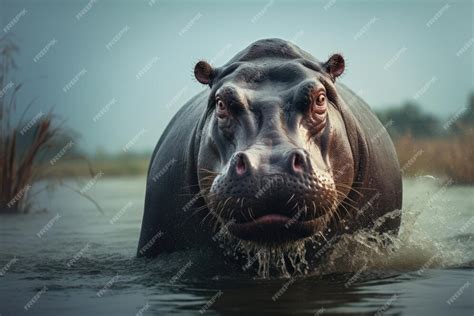 Premium Ai Image Hippopotamus In The Wild