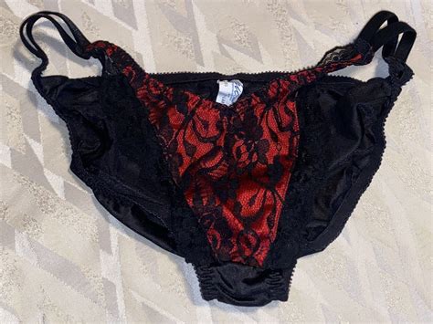 Vintage Chic 90s String Bikini Lace L 7 Rare Hi Cut Gem