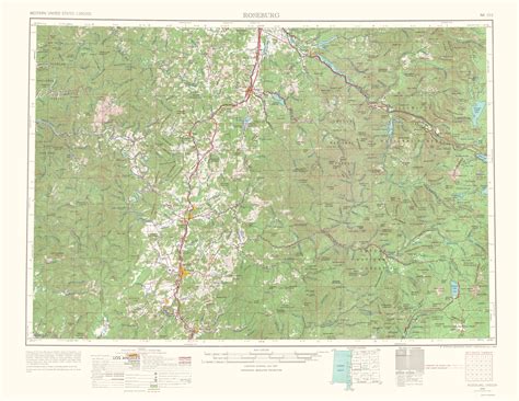 Topographical Map Roseburg Oregon Quad Usgs 1967 23 X 2977 Vi