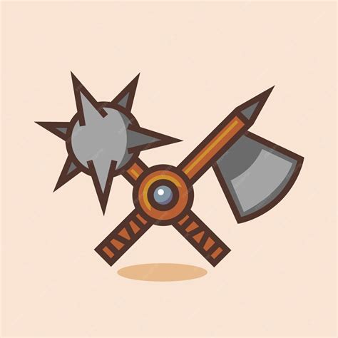 premium vector morning star  axe game weapons
