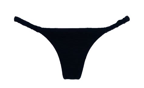 Calcinha De Biqu Ni Fio Lateral Frufru Preto Texturizado Ilha Bikini