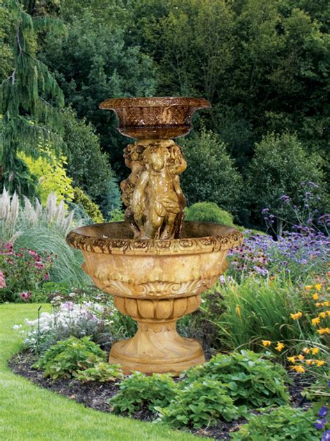 Antique Cherubs Outdoor Water Fountain