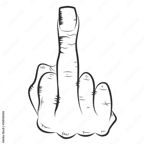 Hand Middle Finger Fuck You Vector Illustration Stock Vector Adobe Stock