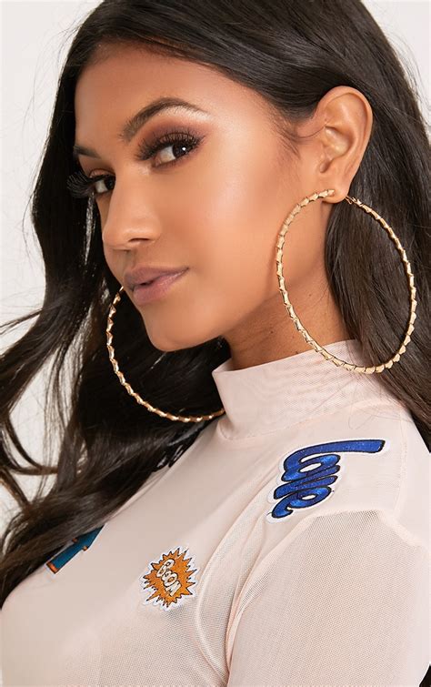 Brynn Gold Big Twisted Metal Hoop Earrings | Accessories ...