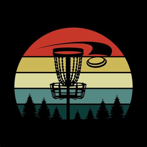 Premium Vector Vector Disc Golf Silhouette Disc Golf Player And Icons
