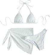 Amazon Shenhe Girl S Piece Cute Spaghetti Strap Triangle Bikini Swimsuit With Beach Cover