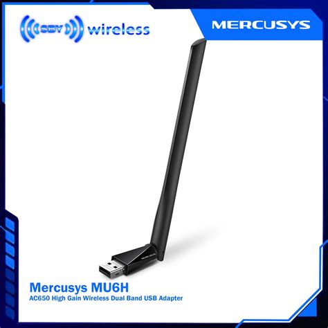 Jual MERCUSYS MU6H AC650 High Gain Wireless Dual Band USB Wifi Adapter ...