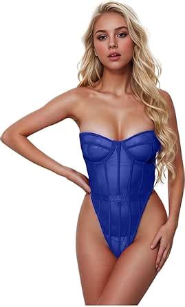 Amazon Bodysuit Lingerie For Women Garter Belt Lace Babydoll Bodysuit High Waist Erotic