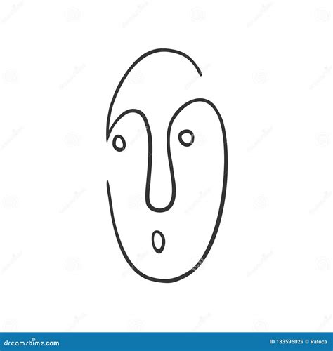 Surprised Lines Art Face Draw Stock Vector - Illustration of fashion
