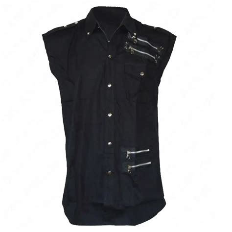 Goth Black Zipper Vest The Dark Attitude