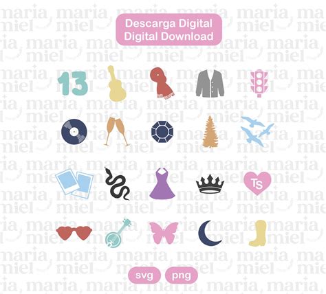 Taylor Swift Icons Eras Digital Download Etsy
