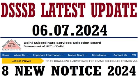 Dsssb 8 New Notice Dsssb Latest Update 2024 Dsssb ने 8 नए Notice