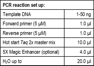 Hot Start Taq 2x Master Mix Intact Genomcs