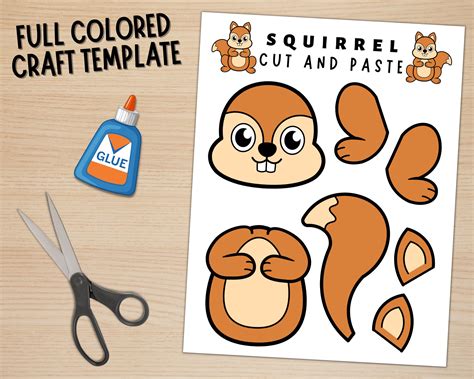 Printable Squirrel Craft Template | Forest Animal Craft | Fall