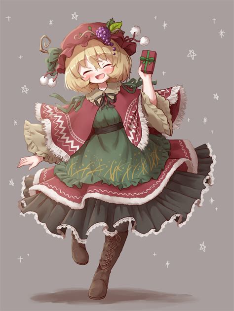 Arinu Aki Minoriko Touhou Highres 1girl Apron Black Skirt Blonde Hair Blush Boots Box