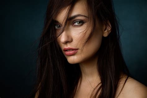 Women Face Brunette Green Eyes Portrait Hd Wallpaper Rare Gallery