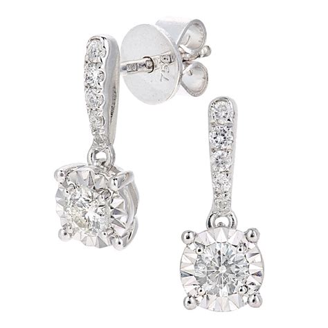 Sparkld 18ct White Gold 025ct Diamond Solitaire Drop Earrings Sparkld From Personal Jewellery