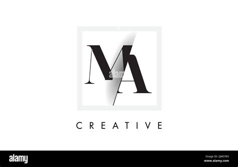 ma letter logo design  creative intersected  cutted serif font