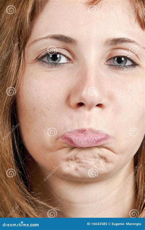 Portrait Of Blonde Girl With Pout Stock Image Image Of Female Model