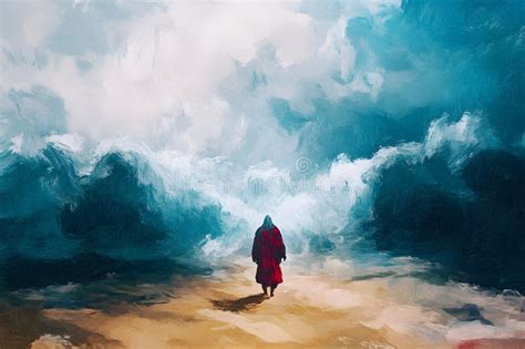Moses Dividing the Red Sea As a Miracle As in Bible Stock Photo - Image ...