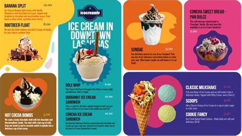 Editable Ice Cream Menu Design Ice Cream Menu Menu Design Menu Card