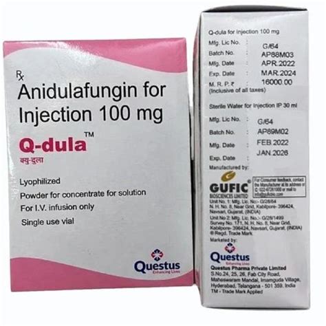 Anidulafungin Q Dula Mg Injection Vial Treatment Anti Fungal At