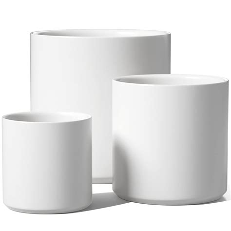 white ceramic flower pots