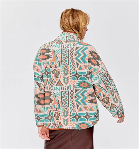 Patterned Fleece Top Multicolour Print