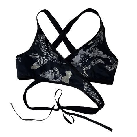 ATHLETA Swimsuit Bikini Top Wrap Around Tie Swimwear Gem