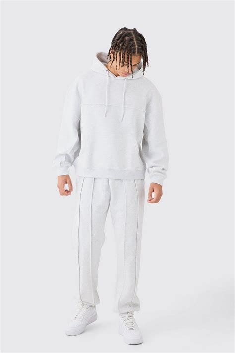 Oversized Boxy Seam Detail Tracksuit Boohoo Uk