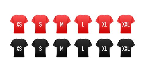 Size clothes tag set in flat style on red background. Vector flat illustration. Set collection ...