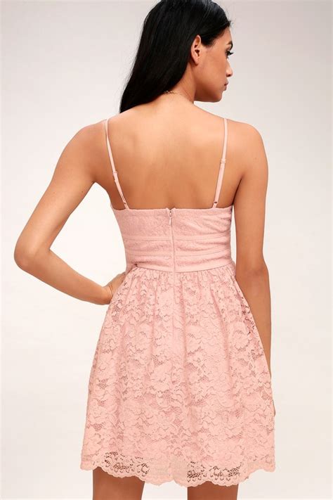 Blush Pink Dress Blush Pink Lace Dress Lace Skater Dress