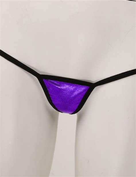 Women Micro Bikini Set Shiny Metallic Bra Top Mini G String Thong Sexy Lingerie Ebay