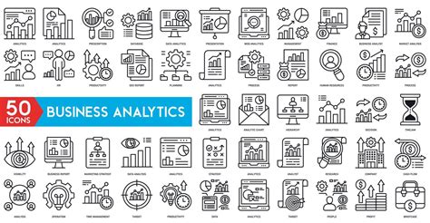 Business Analytics Icons Vector Illustration Style 22591039 Vector Art At Vecteezy