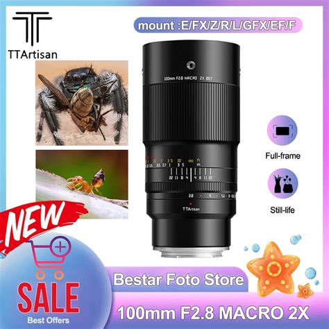 TTArtisan 100 мм F2.8 макро объектив для Fuji X-A7 GFX 50S Sony A7 ...