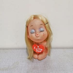 Vintage Japanese Sexy Nude Girl Lady Toys Kawaii Rubber Baby Shiba Big Eye Kiss Sexy Girl Japan