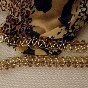 Bead Weaving Necklace Crystal Necklace Nude Color Necklace Etsy