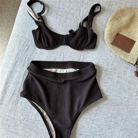 Peony Brown Bikini Size 8 Bikini Top Used With Depop