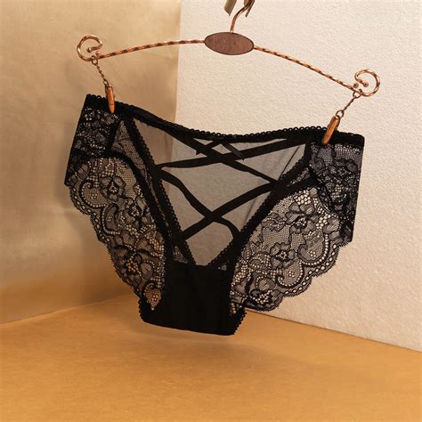 Women Crochet Lace Lace Up Panties Sexy Hollow Out Push Up Lingerie For Women Sexy Plus Size