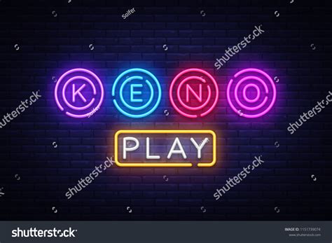 Keno Logo Vector Keno Lottery Neon Stock Vector Royalty Free