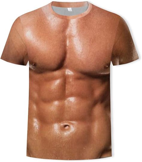 Cnstore Fashion New 3d Printing Abdominal Muscle Mens Short Sleeved T Shirt Amazonca