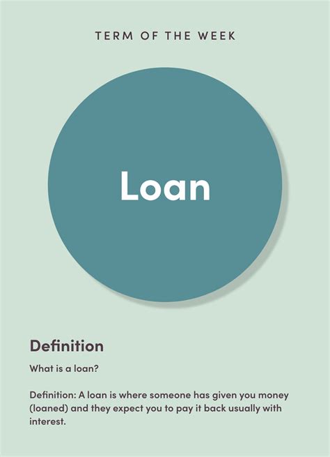 What Is A Loan Definition A Loan Is Where Someone Has Given You Money