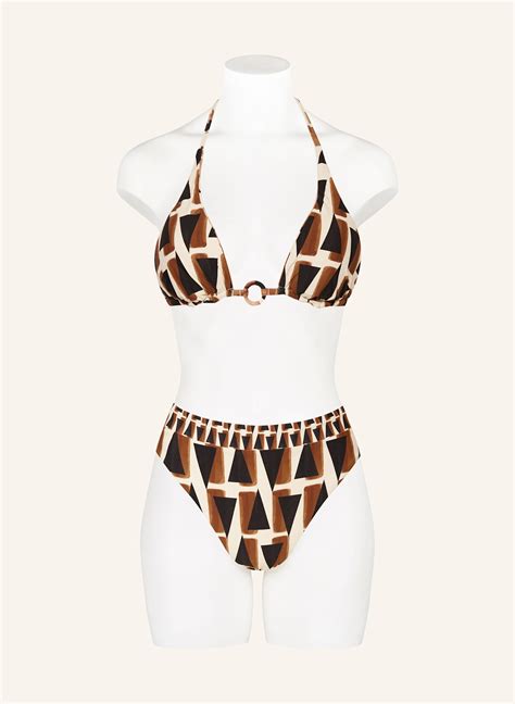 Seafolly High Waist Bikini Hose Secret Garden In Schwarz Creme Braun