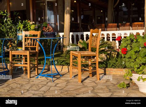 Traditional Greek Taverna Stock Photo Alamy