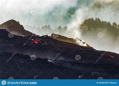 View Of Eruption Of Cumbre Vieja Volcano La Palma Canary Islands